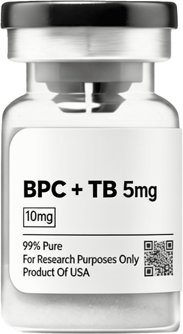 BPC + TB research peptide vial, 10mg, 99% pure, product of USA